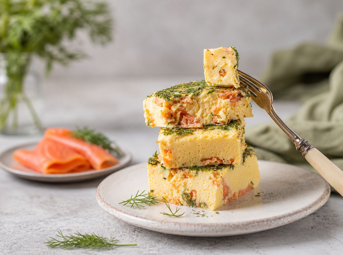 Яичные котлеты с копченым лососем и укропом — готовое блюдо
